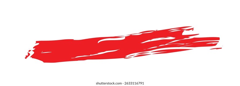 Linha vermelha de tinta isolada, esfregaço vermelho