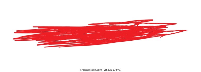  Red line of paint isolated, red smear on white background.