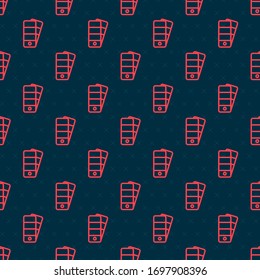 Icono de paleta roja aislado sin fisuras en fondo negro. Ilustración vectorial