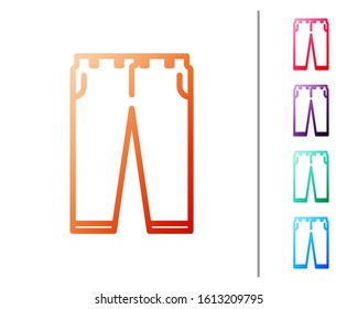 Red line Pants icon isolated on white background. Set color icons. Vector Illustration