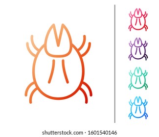 Red line Parasite mite icon isolated on white background. Set color icons. Vector Illustration