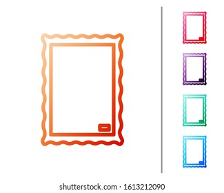 Red line Picture icon isolated on white background. Set color icons. Vector Illustration