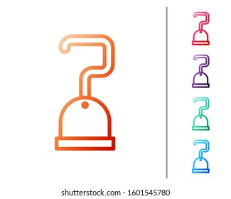 Red line Pirate hook icon isolated on white background. Set color icons. Vector Illustration