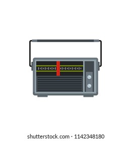 Red line radio icon. Flat illustration of red line radio vector icon for web isolated on white