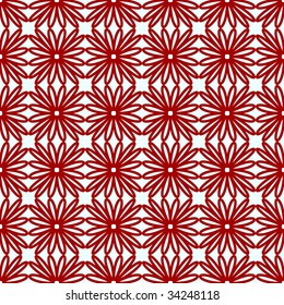 Red and line rectangle flower seamless pattern