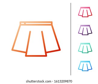 Red line Skirt icon isolated white background  Set color icons  Vector Illustration