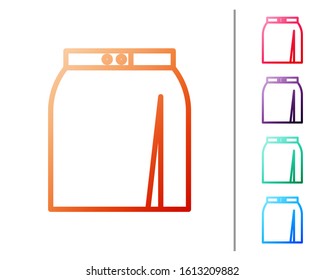 Red line Skirt icon isolated on white background. Set color icons. Vector Illustration