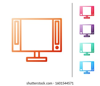 Red line Smart Tv icon isolated on white background. Television sign. Set color icons. Vector Illustration