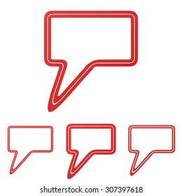 Red line speech bubble logo design set