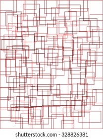 Red line square art