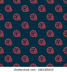 Red Line Star Symbol einzeln auf schwarzem Hintergrund. Favorit, Bestes Rating, Award Symbol. Zum Konzept hinzufügen. Vektorillustration-Illustration