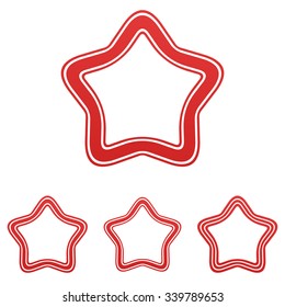 Red line star symbol logo design set