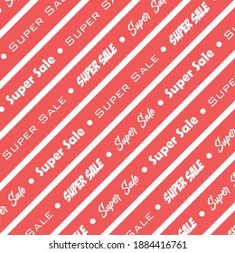 Red line super sale vector good for background, pattern. Typography super sale.