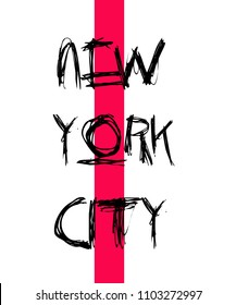 red line text new york art vector 