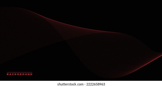 Red line wave and black background
