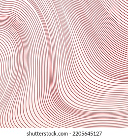 Onda de línea roja y fondo abstracto blanco