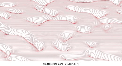 Red line wave and white background