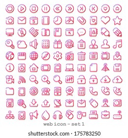 red line web icon - set 1