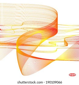 red line yellow wave on white background vector