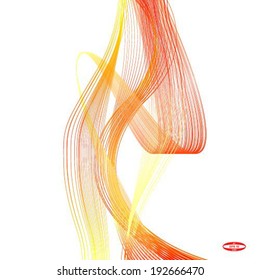 red line yellow wave on white background vector