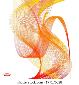 red line yellow wave on white background vector