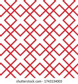 Red linear rhombs on a white background. 