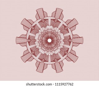 Red linear rosette