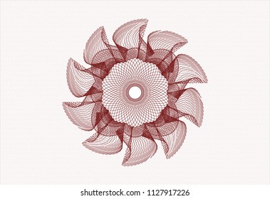 Red linear rosette