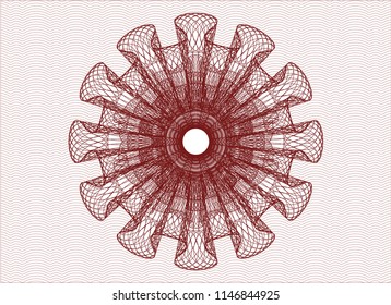 Red linear rosette
