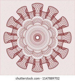 Red linear rosette