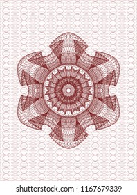 Red linear rosette