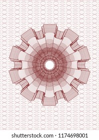 Red linear rosette