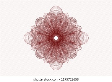 Red linear rosette