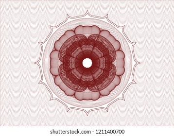 Red linear rosette