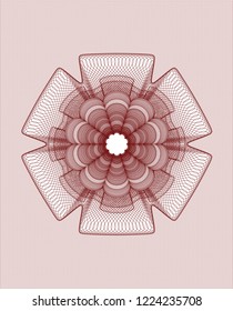 Red linear rosette