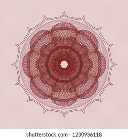 Red linear rosette