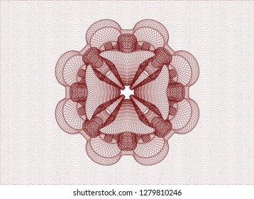Red linear rosette