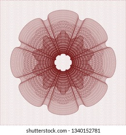 Red linear rosette