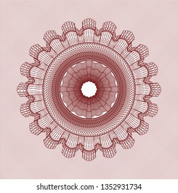 Red linear rosette