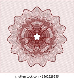 Red linear rosette