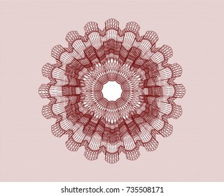 Red linear rosette