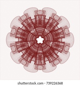 Red linear rosette