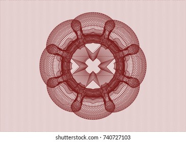 Red linear rosette