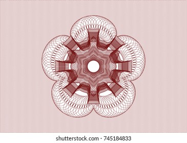 Red linear rosette