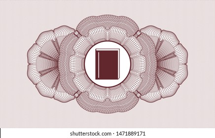 Red linear rosette with book icon inside