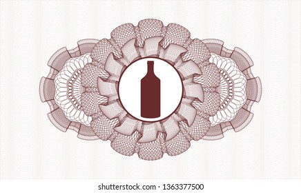 Red linear rosette with bottle icon inside