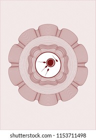 Red linear rosette with fertilization icon inside