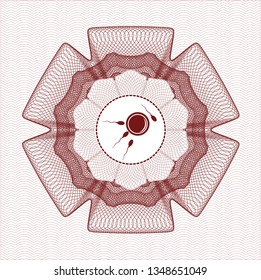 Red linear rosette with fertilization icon inside