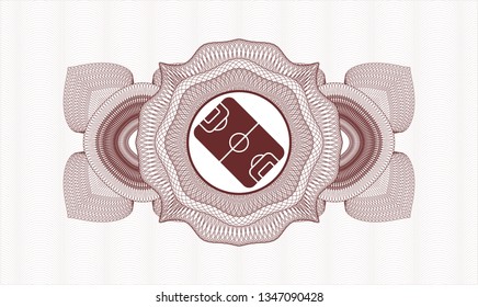 Red linear rosette with football field icon inside