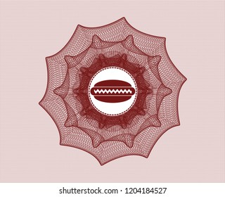 Red linear rosette with hot dog icon inside